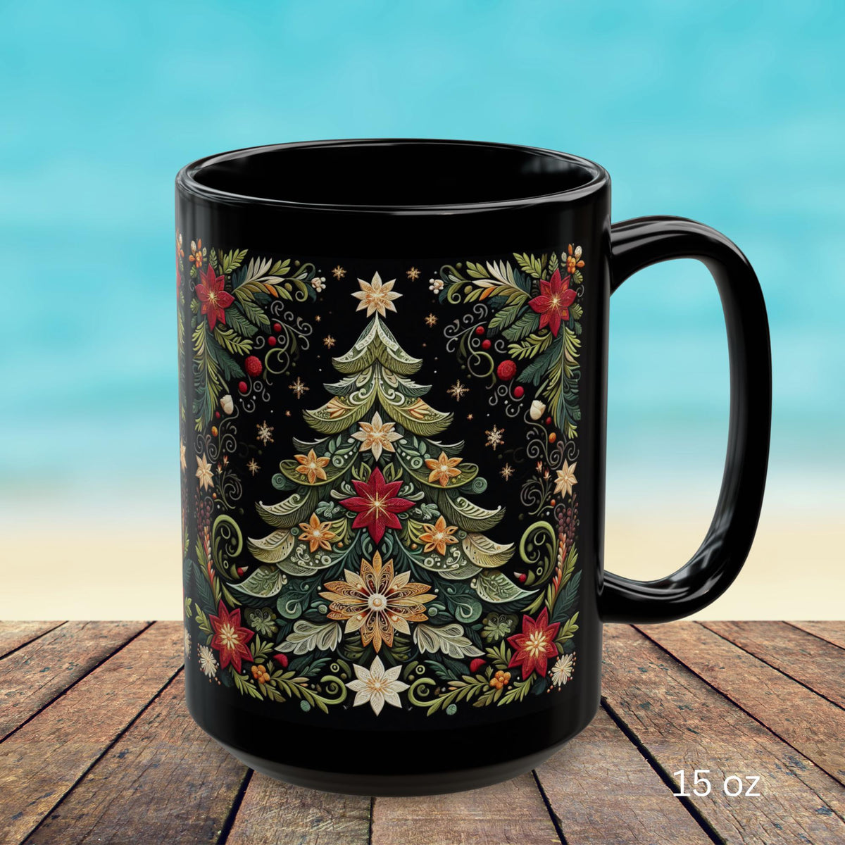 Christmas Mug, Christmas Tree Coffee Mug, Festive Christmas Tree Cup, Pine Mug,  Holiday Mug, Xmas Mug Gift Seasponal Kitchen Decor Mug 15oz