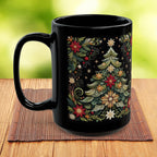Christmas Mug, Christmas Tree Coffee Mug, Festive Christmas Tree Cup, Pine Mug,  Holiday Mug, Xmas Mug Gift Seasponal Kitchen Decor Mug 15oz