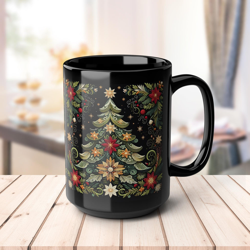 Christmas Mug, Christmas Tree Coffee Mug, Festive Christmas Tree Cup, Pine Mug,  Holiday Mug, Xmas Mug Gift Seasponal Kitchen Decor Mug 15oz