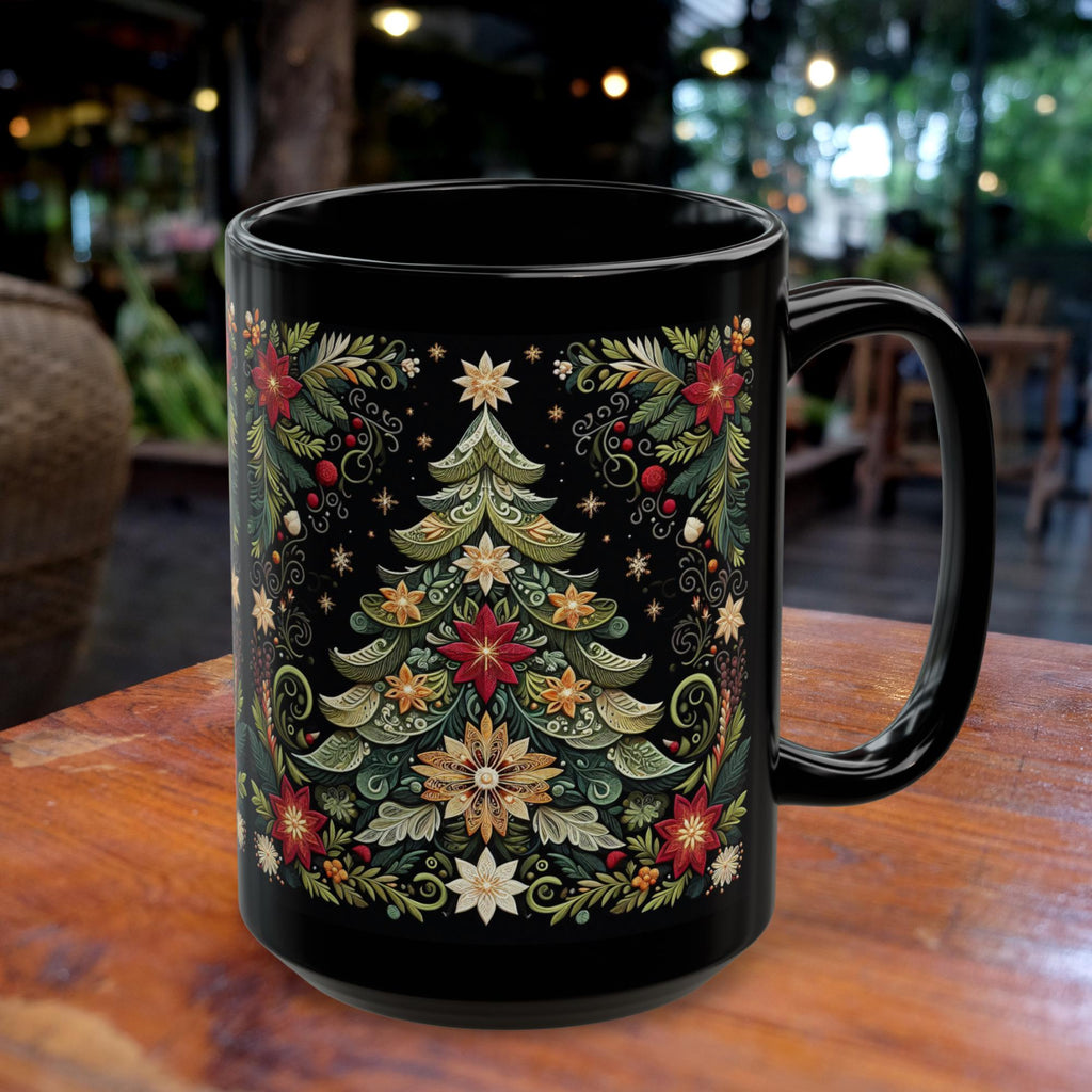 Christmas Mug, Christmas Tree Coffee Mug, Festive Christmas Tree Cup, Pine Mug,  Holiday Mug, Xmas Mug Gift Seasponal Kitchen Decor Mug 15oz