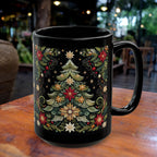 Christmas Mug, Christmas Tree Coffee Mug, Festive Christmas Tree Cup, Pine Mug,  Holiday Mug, Xmas Mug Gift Seasponal Kitchen Decor Mug 15oz