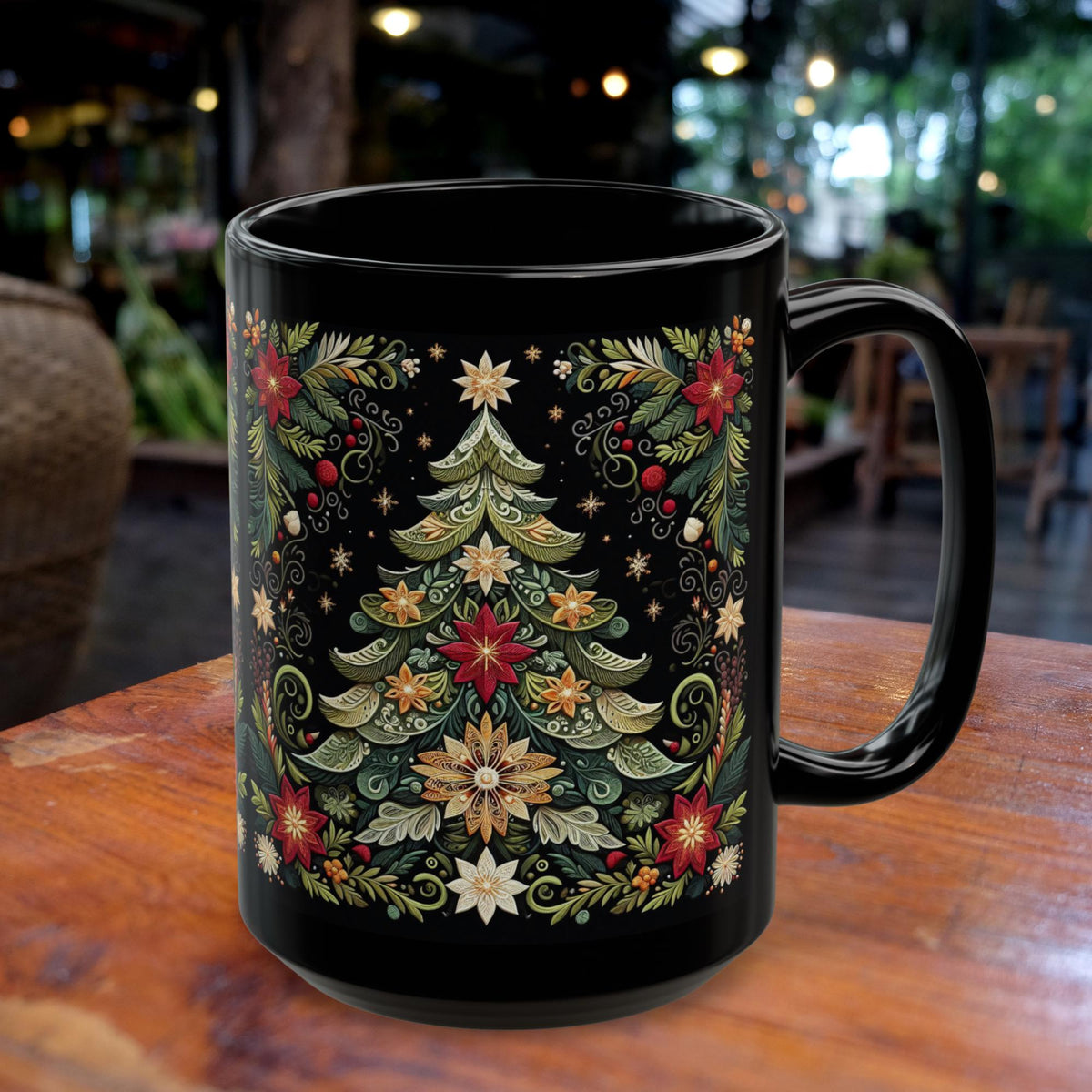Christmas Mug, Christmas Tree Coffee Mug, Festive Christmas Tree Cup, Pine Mug,  Holiday Mug, Xmas Mug Gift Seasponal Kitchen Decor Mug 15oz