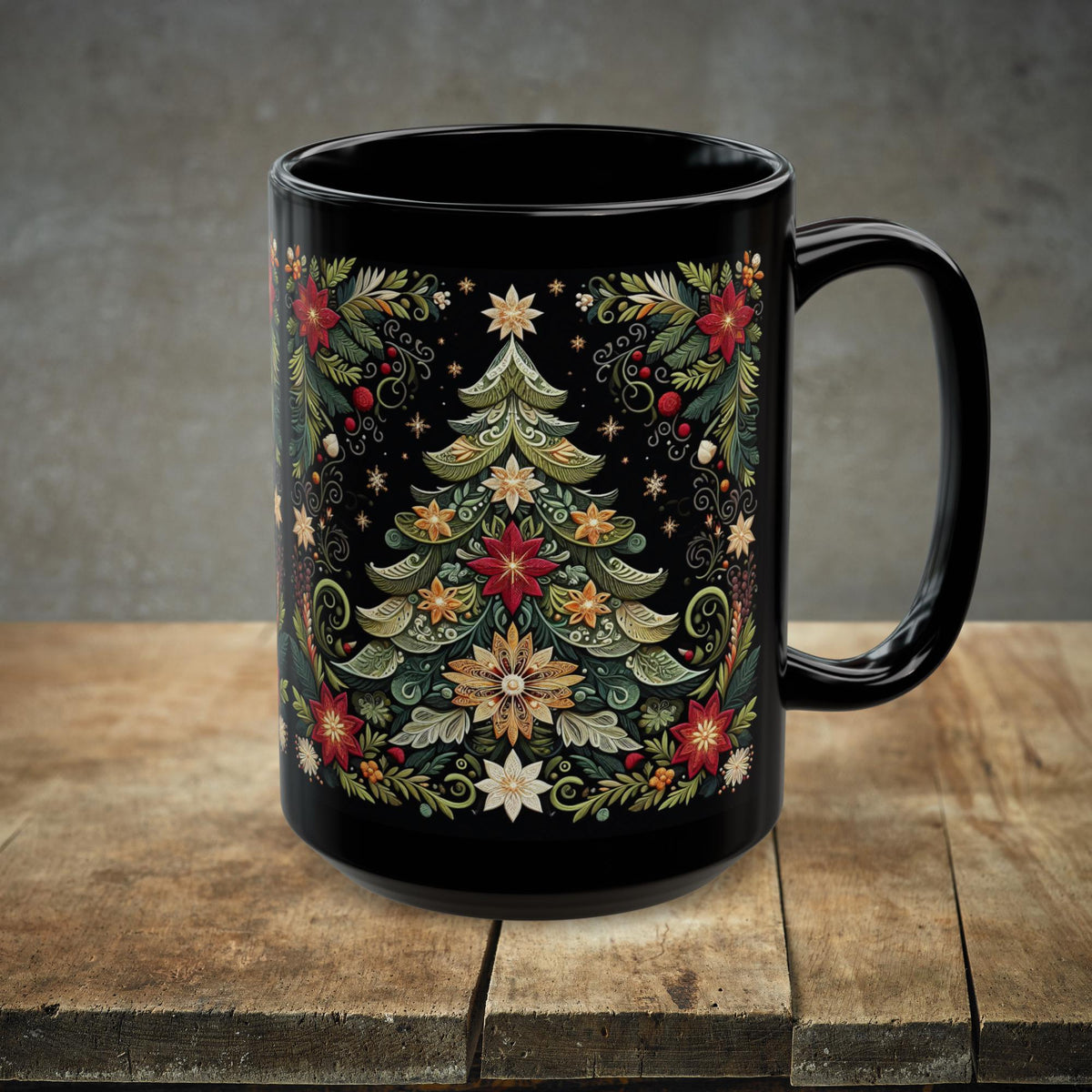 Christmas Mug, Christmas Tree Coffee Mug, Festive Christmas Tree Cup, Pine Mug,  Holiday Mug, Xmas Mug Gift Seasponal Kitchen Decor Mug 15oz