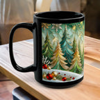 Christmas Mug, Retro Holiday Ceramic Mug, Christmas Coffee Mug, Kitchen Decor Mug 15oz