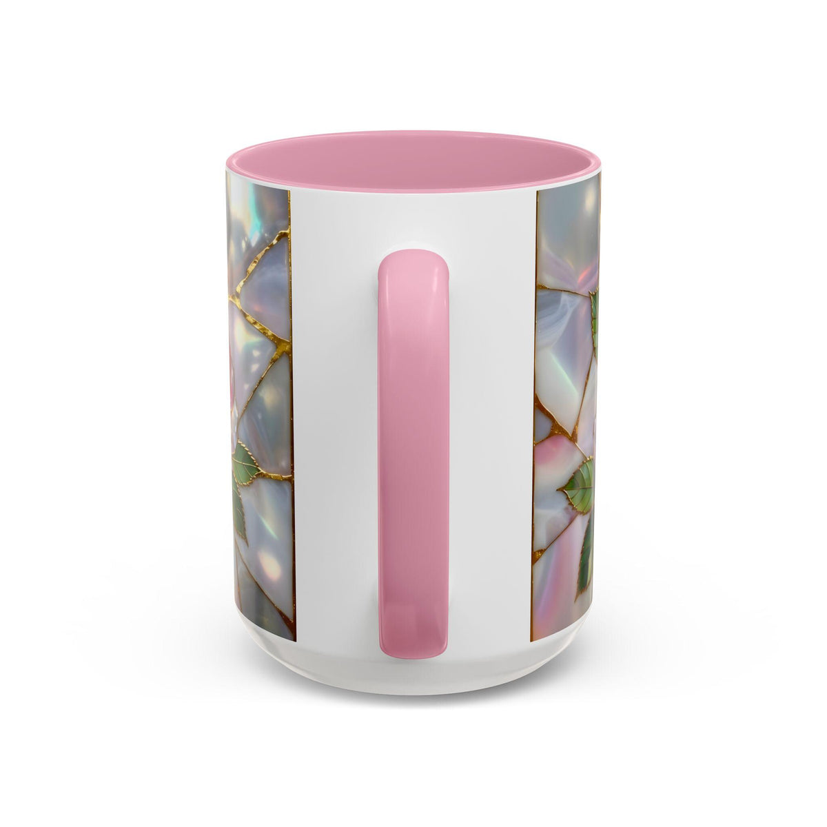 Stained Glass Style Rose Mug, Cottagecore Floral Ceramic Coffee Cup, Vintage Style Ceramic Drinkware, Boho Mug