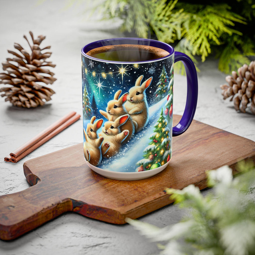 Christmas Bunny Mug, Bunny Holiday Mug, Bunny Coffee Cup, Winter Mug, Bunny Gifts, Merry Christmas Cup, Funny Coffee Mug, Kitchen Decor 15oz