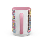 Pink Christmas Village Mug, Christmas Movie Mug, Christmas Coffee Mug Gift, Merry Christmas Mug, Winter Mug, Holiday Kitchen Decor 15 oz