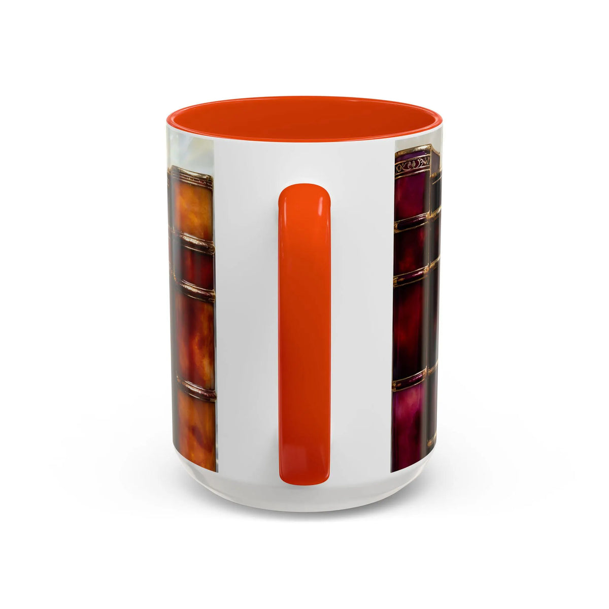Floral Bookshelf Mug, Stained Glass Style Flowers & Bees Mug 15oz, Garden Book Lover Gift