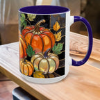 Pumpkin Mug, Fall Coffee Mug, Autumn Pumpkin Cup, Stained Glass Pumpkin Mug, Cozy Fall Gift, Thanksgiving Mug, Halloween Mug