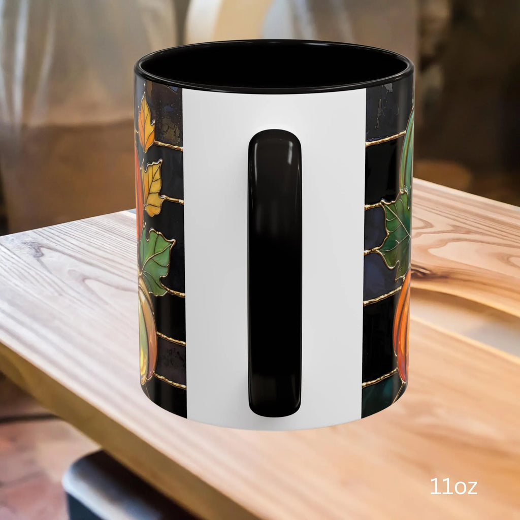 Pumpkin Mug, Fall Coffee Mug, Autumn Pumpkin Cup, Stained Glass Pumpkin Mug, Cozy Fall Gift, Thanksgiving Mug, Halloween Mug