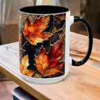Autumn Leaves Mug, Fall Coffee Mug, Maple Leaf Mug, Stained Glass Style Mug, Thanksgiving Mug, Cozy Fall Gift, Autumn Coffee Cup