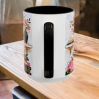 Halloween Ghost Bookshelf Mug, Black Cat Coffee Mug, Witchy Ghost Mug, Book Lover Gift, Spooky Library Mug, Pink Floral Bookshelf Mug 15oz