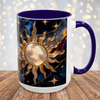 Celestial Sun Moon Mug, Stained Glass Style Coffee Mug, Moon & Sun Mug, Witchy Gift Mug, Astrology Mug, Dark Academia Cup, Gothic Cup
