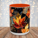 Autumn Leaves Mug, Fall Coffee Mug, Maple Leaf Mug, Stained Glass Style Mug, Thanksgiving Mug, Cozy Fall Gift, Autumn Coffee Cup
