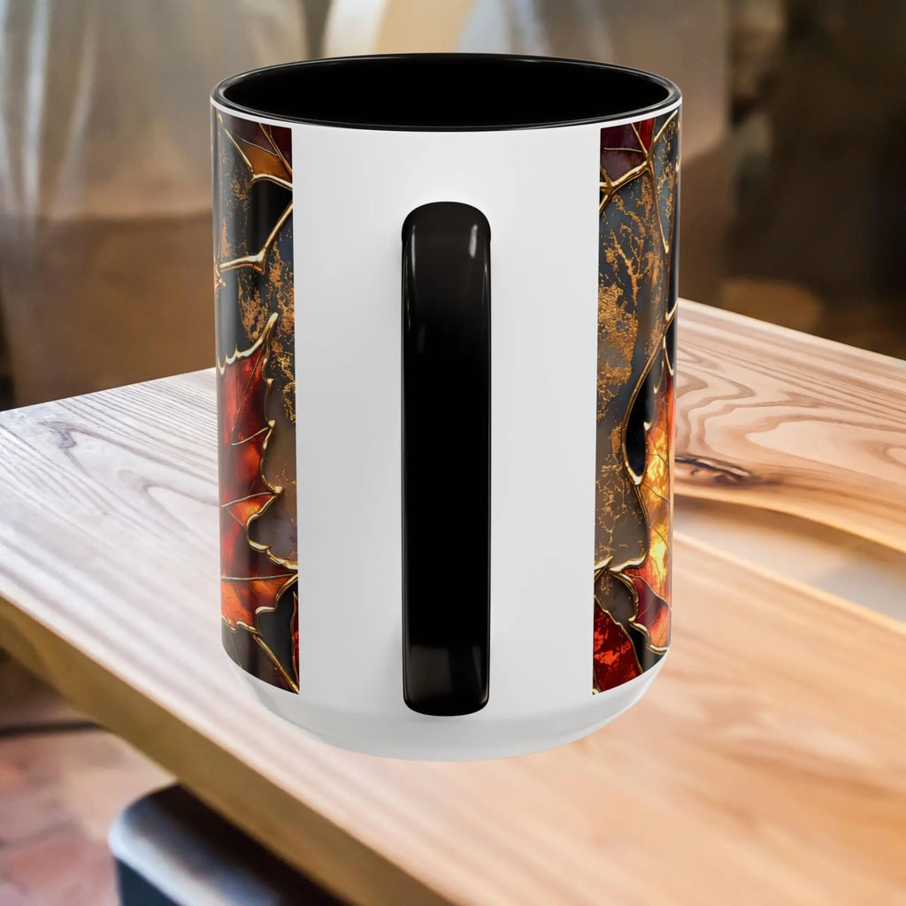 Autumn Leaves Mug, Fall Coffee Mug, Maple Leaf Mug, Stained Glass Style Mug, Thanksgiving Mug, Cozy Fall Gift, Autumn Coffee Cup